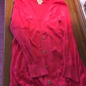 Pink V-Neck Cardigan